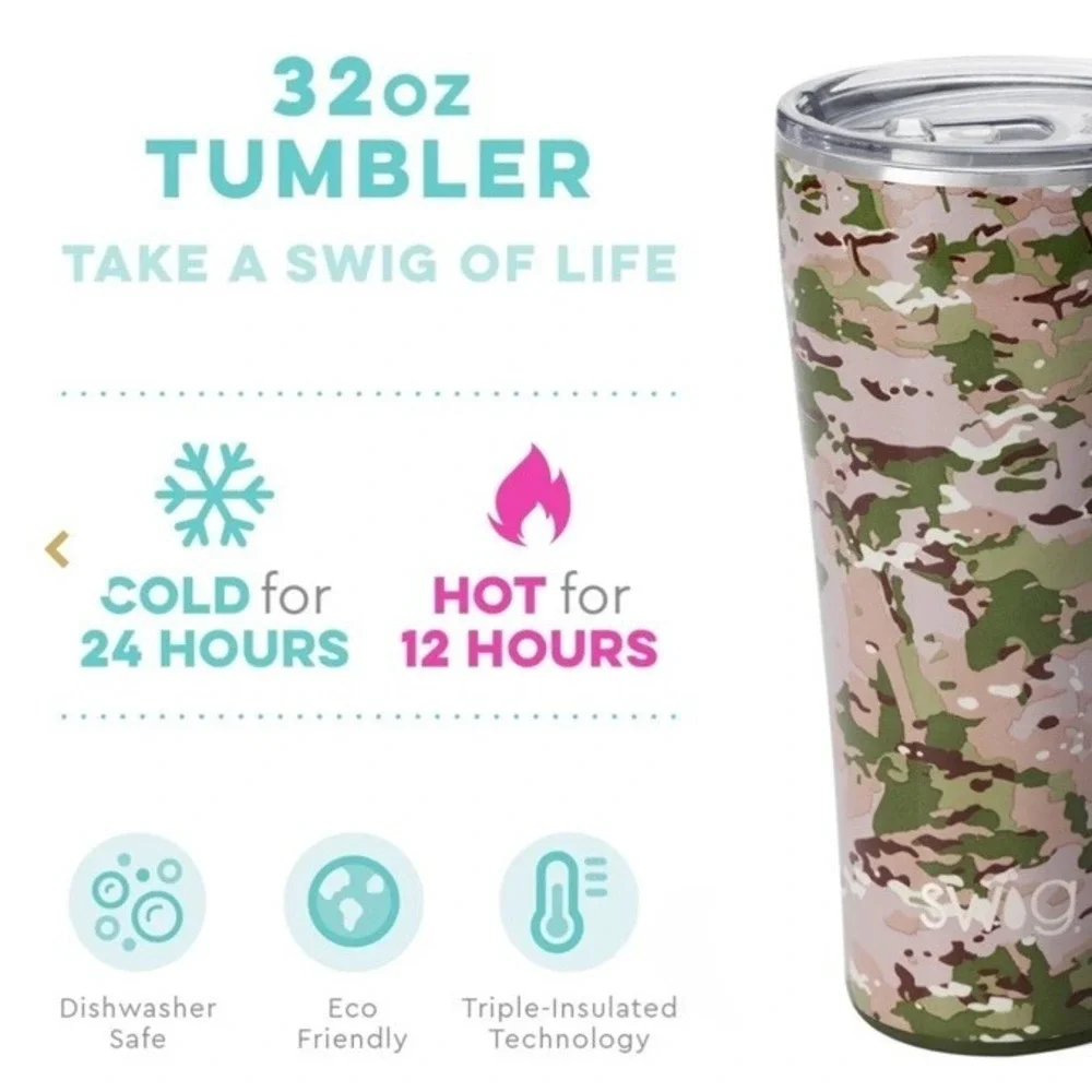 New SWIG LIFE Duty Calls Insulated Travel Tumbler 32 OUNCE Military Camo